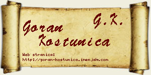 Goran Koštunica vizit kartica